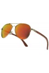 WOO LANDO Lunettes de soleil en bois pour homme et femme - Lunettes de soleil polarisées avec branches en bois - Protection U