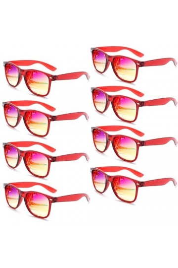 Lot Lunettes De Soleil Couleurs Pour Femme Homme Fête Des Années 80 Avec Lunette Fluo Adulte Fantaisie，8 Pièces Multicolore
