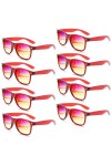Lot Lunettes De Soleil Couleurs Pour Femme Homme Fête Des Années 80 Avec Lunette Fluo Adulte Fantaisie，8 Pièces Multicolore