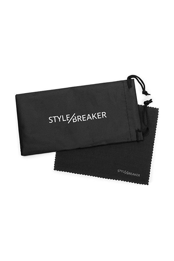 styleBREAKER Lunettes de soleil avec grands verres ovales et branches en métal, femmes 09020085, couleur:Monture marron demi/