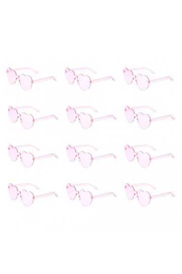 KINBOM 12 Pièces Lunettes de Soleil Sans Monture en Forme Cour, Cour dAmour Lunettes de Soleil Teintées Transparentes Lunett