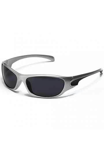 SHEEN KELLY Lunettes de soleil enveloppantes pour Hommes Femmes Futuriste Style Mode Vintage Y2K Ovale Ultra légères Cadre