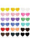 JOLIGAEA 18 Des Lunettes de Soleil Sans Monture, Lunettes en Forme de Cœur Mode Lunettes de Soleil, Verres Transparents Coule