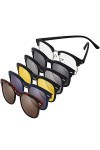 Hifot Monture Lunette avec magnétiqu Clip Lunettes de Soleil, Lunettes Cadres pour Femmes Hommes