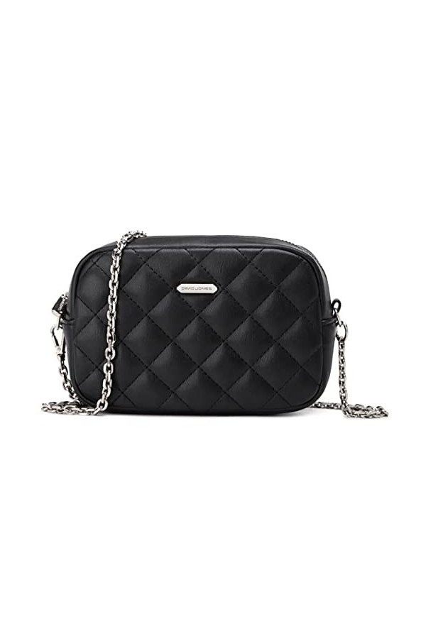 David Jones - Petit Sac Bandoulière Femme Multipoche Zip - Besace Sacoche Téléphone Simili Cuir PU Porté Epaule 2 Compartimen