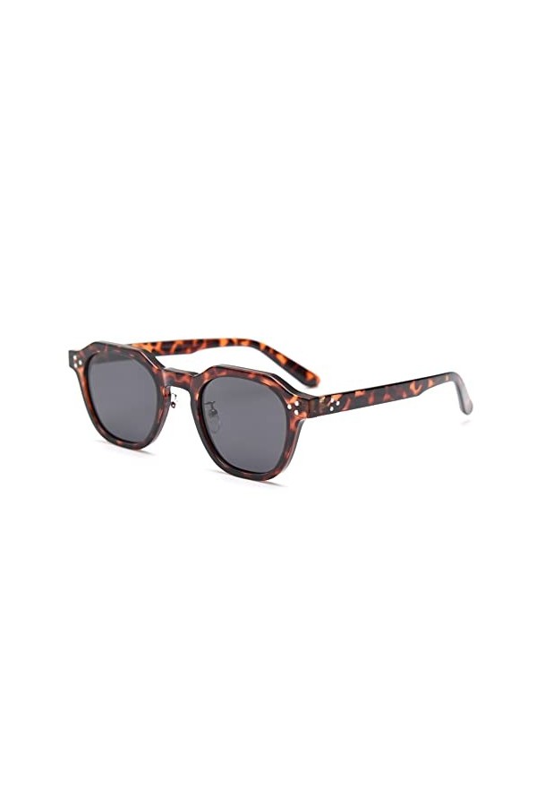 kachawoo TR90 Lunettes de soleil polarisées pour femmes Mens Square Polygon Rétro Vintage Lunettes de soleil Cadre épais Luxe