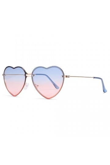 Dollger Lunettes de Soleil Coeur Femme sans Monture Hippie Coeur Forme Lunettes de Soleil Métal Cadre Lovely lunettes Protect