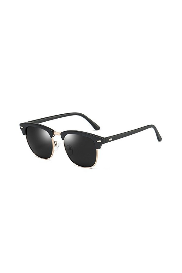 Rocf Rossini Femmes Lunettes de Soleil à Demi-cerclées Polarisées Classique Cat.3 Polarisées Lunettes de Soleil pour Hommes R
