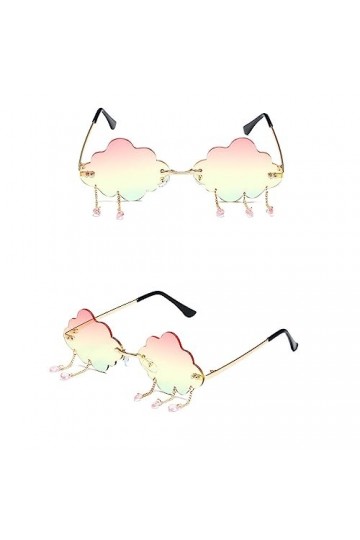 CTForest 2 Pièces Lunettes Soleil punk pour Femmes, Lunettes Soleil irrégulières, Lunettes Soleil Mode Sans Bord, Parfaites p