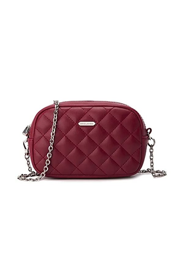 David Jones - Petit Sac Bandoulière Femme Multipoche Zip - Besace Sacoche Téléphone Simili Cuir PU Porté Epaule 2 Compartimen