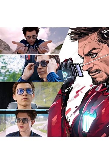 LianSan Tony Stark Lunettes de soleil Retro Square Eyewear Cadre en métal pour hommes Lunettes de soleil femmes Downey Iron M