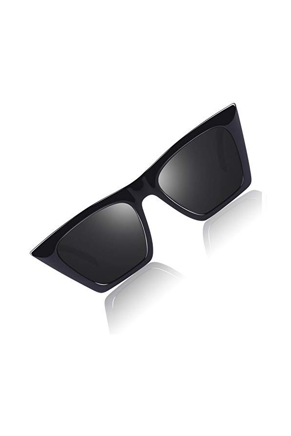 CGID lunette de soleil femme polarisée, lunette de soleil femme carrées Œil de Chat M906