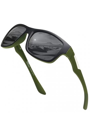 JIM HALO Lunettes de Soleil de Sport Polarisées Recyclées pour Hommes et Femmes, Lunettes de Soleil Rectangulaires Classique 