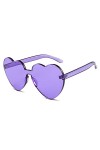 Dollger Lunettes de Soleil Sans Monture en Forme de Coeur Protection UV400 Femmes