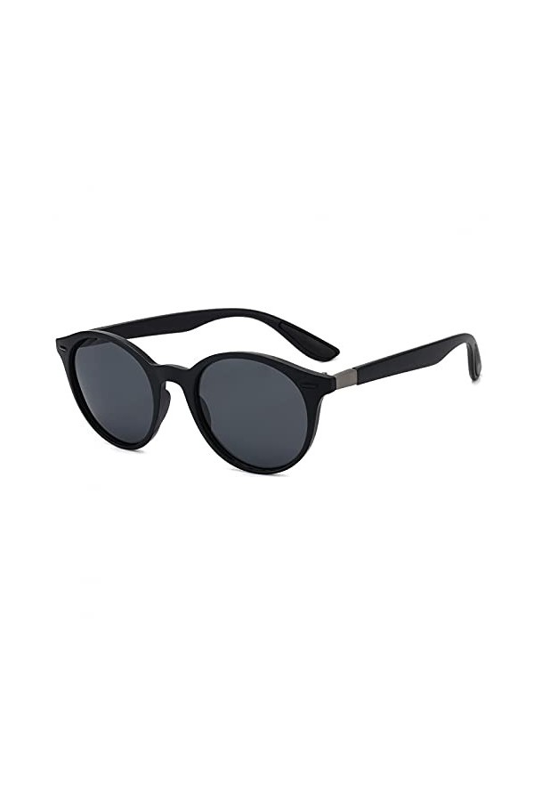 KUNIUO Lunettes De Soleil Polarisées Homme Cadre Ovale Lunettes De Soleil Pêche Homme Uv400 Femmes Vintage Oculos De Sol-Blac