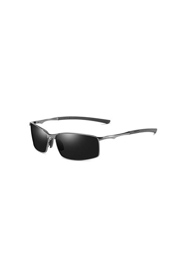 Lunettes de soleil polarisées Al-Mg pour homme - Cadre en métal ultra léger - Lunettes de soleil de sport UV400 CAT 3 CE A559