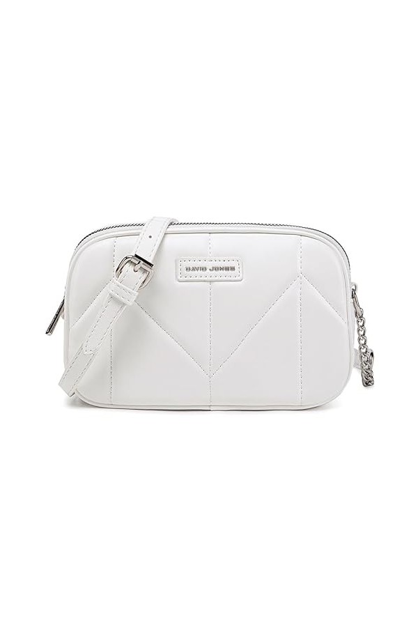 David Jones - Petit Sac Bandoulière Femme Multipoche Zip - Besace Sacoche Téléphone Simili Cuir PU Porté Epaule 2 Compartimen