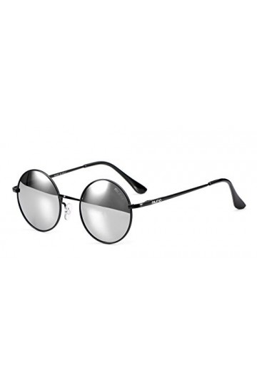 Miuno® 8016 Lunettes de soleil avec verres ronds polarisés Polarized dans une boîte cadeau pour homme et femme avec charnière