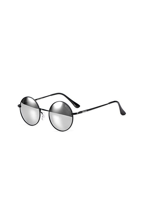 Miuno® 8016 Lunettes de soleil avec verres ronds polarisés Polarized dans une boîte cadeau pour homme et femme avec charnière