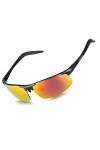 AMEXI Lunettes de soleil homme Lunettes de sport polarisées - Lunettes de conduite avec monture en métal Incassable UV400 Gr