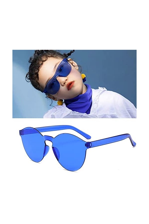 Lunettes de fête colorées de 10 pièces,Lunettes de soleil rétro,Lunettes de soleil sans monture ovales drôles créatives lunet