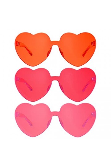 zhibeisai Lunettes de soleil vintage en forme de cœur pour femme, lunettes de soleil hippie roses avec monture en or rose – I