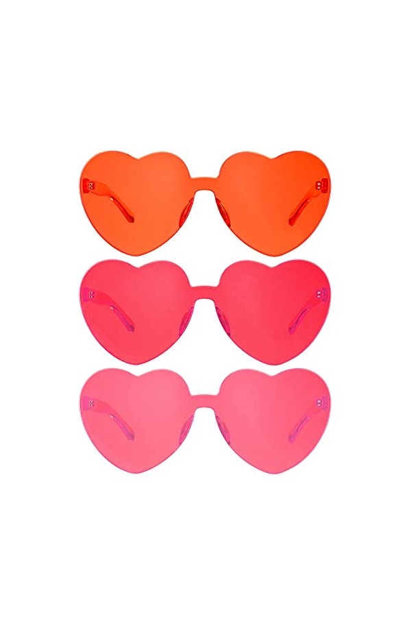 zhibeisai Lunettes de soleil vintage en forme de cœur pour femme, lunettes de soleil hippie roses avec monture en or rose – I