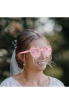 SOIMISS Lunettes De Soleil En Forme De Coeur Pour Femmes Lunettes De Soleil À Pompon En Strass Lunettes De Fête Vintage Sans 
