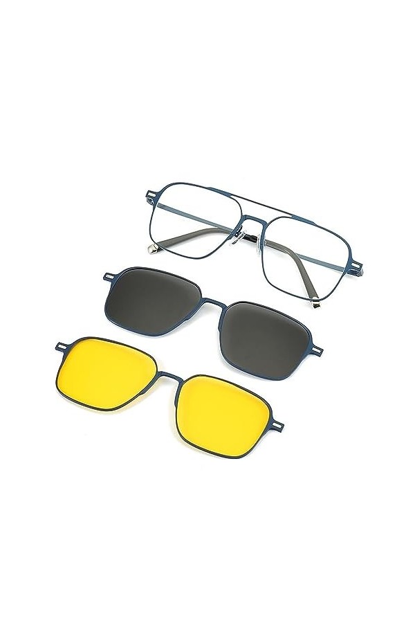 ZUYOKI Lunettes de soleil polarisées 3 en 1, hommes et femmes, lunettes de soleil polarisées magnétiques 3 en 1, lunettes de