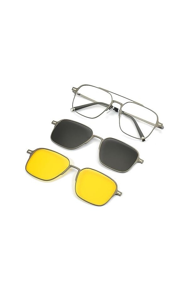 ZUYOKI Lunettes de soleil polarisées 3 en 1, hommes et femmes, lunettes de soleil polarisées magnétiques 3 en 1, lunettes de 