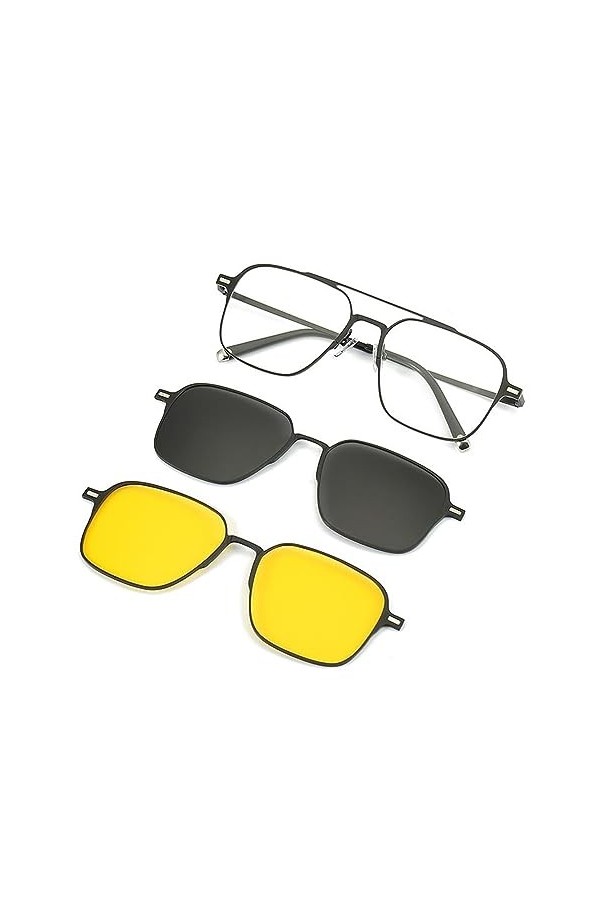 ZUYOKI Lunettes de soleil polarisées 3 en 1, hommes et femmes, lunettes de soleil polarisées magnétiques 3 en 1, lunettes de 