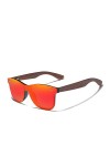 UKKD KINGSEVEN Lunettes de Soleil HD Polarisée Miroitant en Bois pour Femme et Homme,Lentilles UV400,avec Boîte en Bois Natur