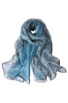 STORY OF SHANGHAI Femme Foulard 100% Soie Imprime Floral Grande Echarpe Châle Ultra-Léger Respirant Elégant 170 * 55CM,Tourne