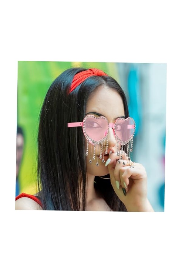 SOIMISS Lunettes De Soleil Coeur Lunettes De Coeur Lunettes En Forme De Coeur Lunettes De Soleil Mignonnes Lunettes Cool Pour