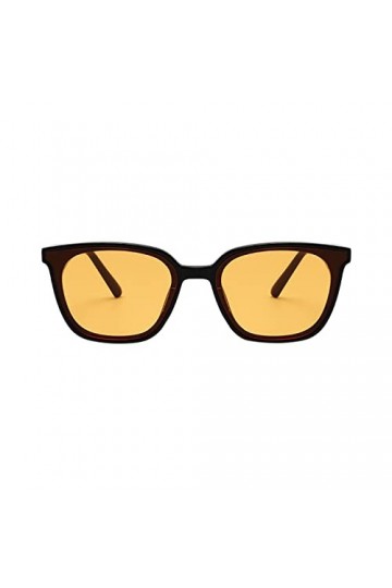 Lunettes de soleil pour femme - Style rétro - Carré - Rouge - Style matrice de personnalité, Orange, taille unique