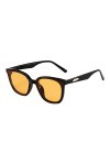 Lunettes de soleil pour femme - Style rétro - Carré - Rouge - Style matrice de personnalité, Orange, taille unique