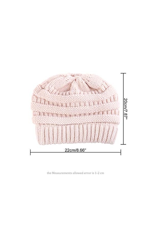 Quacoww Bonnet Tricoté, Noir et Beige