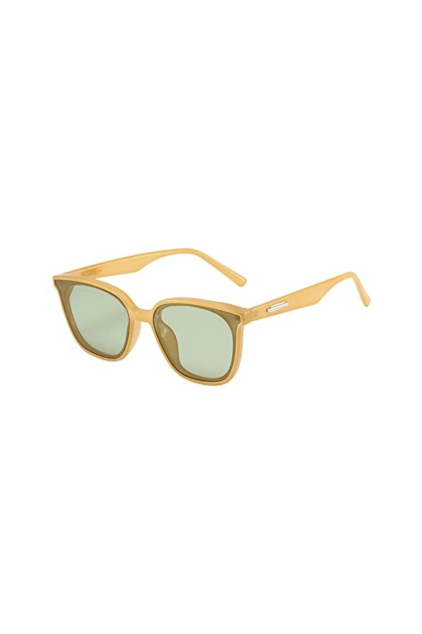 Lunettes de soleil pour femme - Style rétro - Carré - Rouge - Style matrice de personnalité, vert militaire, taille unique