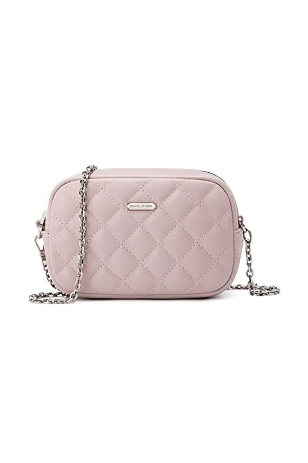 David Jones - Petit Sac Bandoulière Femme Multipoche Zip - Besace Sacoche Téléphone Simili Cuir PU Porté Epaule 2 Compartimen