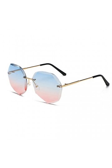 KUNIUO Lunettes De Soleil sans Monture pour Femmes Lunettes De Soleil Surdimensionnées De Mode Hommes Lunettes De Soleil Lune