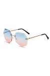 KUNIUO Lunettes De Soleil sans Monture pour Femmes Lunettes De Soleil Surdimensionnées De Mode Hommes Lunettes De Soleil Lune