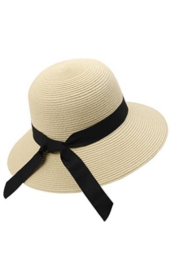 Zylioo XXL Chapeau de Paille Femme Grosse Tête Chapeau de Soleil en Paille Large Bord Chapeau de Paille surdimensionné UV Cha