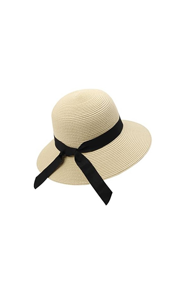 Zylioo XXL Chapeau de Paille Femme Grosse Tête Chapeau de Soleil en Paille Large Bord Chapeau de Paille surdimensionné UV Cha