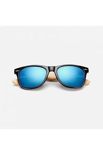 KUNIUO Lunettes De Soleil en Bambou Femme Lunettes De Soleil en Bois Miroir De Marque Lunettes De Soleil Originales Gafas De 