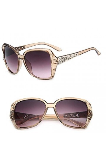 Lunettes de soleil à monture vintage femmes verres dégradés conduite lunettes de soleil protection UV400 Color : Champagne, 