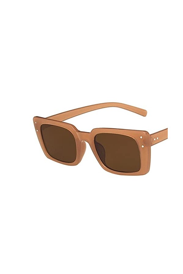 KUNIUO Mode Rectangle Femmes Lunettes De Soleil Nuances À La Mode pour Dames Lunettes De Soleil Carrées Femme Style Uv400-C7 