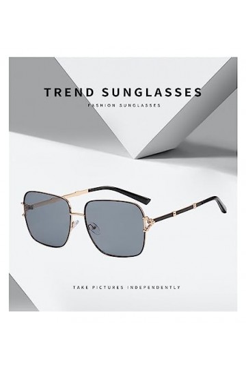 Lunettes De Soleil À Monture Carrée En Métal À Grande Monture For Hommes Et Femmes De Vacances En Plein Air Conduisant Des Lu