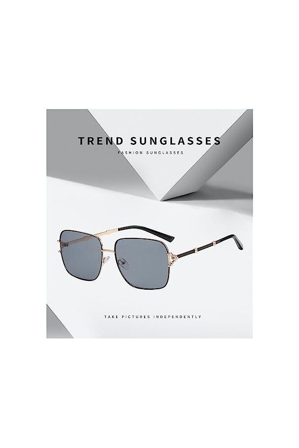 Lunettes De Soleil À Monture Carrée En Métal À Grande Monture For Hommes Et Femmes De Vacances En Plein Air Conduisant Des Lu