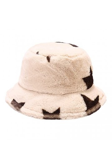 Umeepar Chapeau cloche dhiver en fausse fourrure pour homme et femme, Étoiles Beige, Taille unique