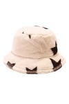 Umeepar Chapeau cloche dhiver en fausse fourrure pour homme et femme, Étoiles Beige, Taille unique